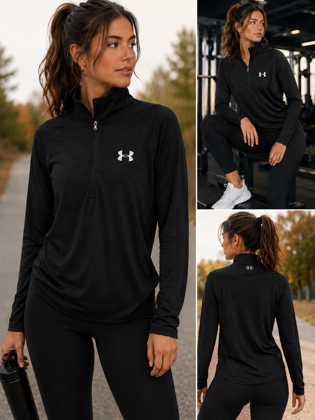 NWT Under Armour HeatGear UA Tech 1/4 Zip Pullover Women’s Large Black Shirt