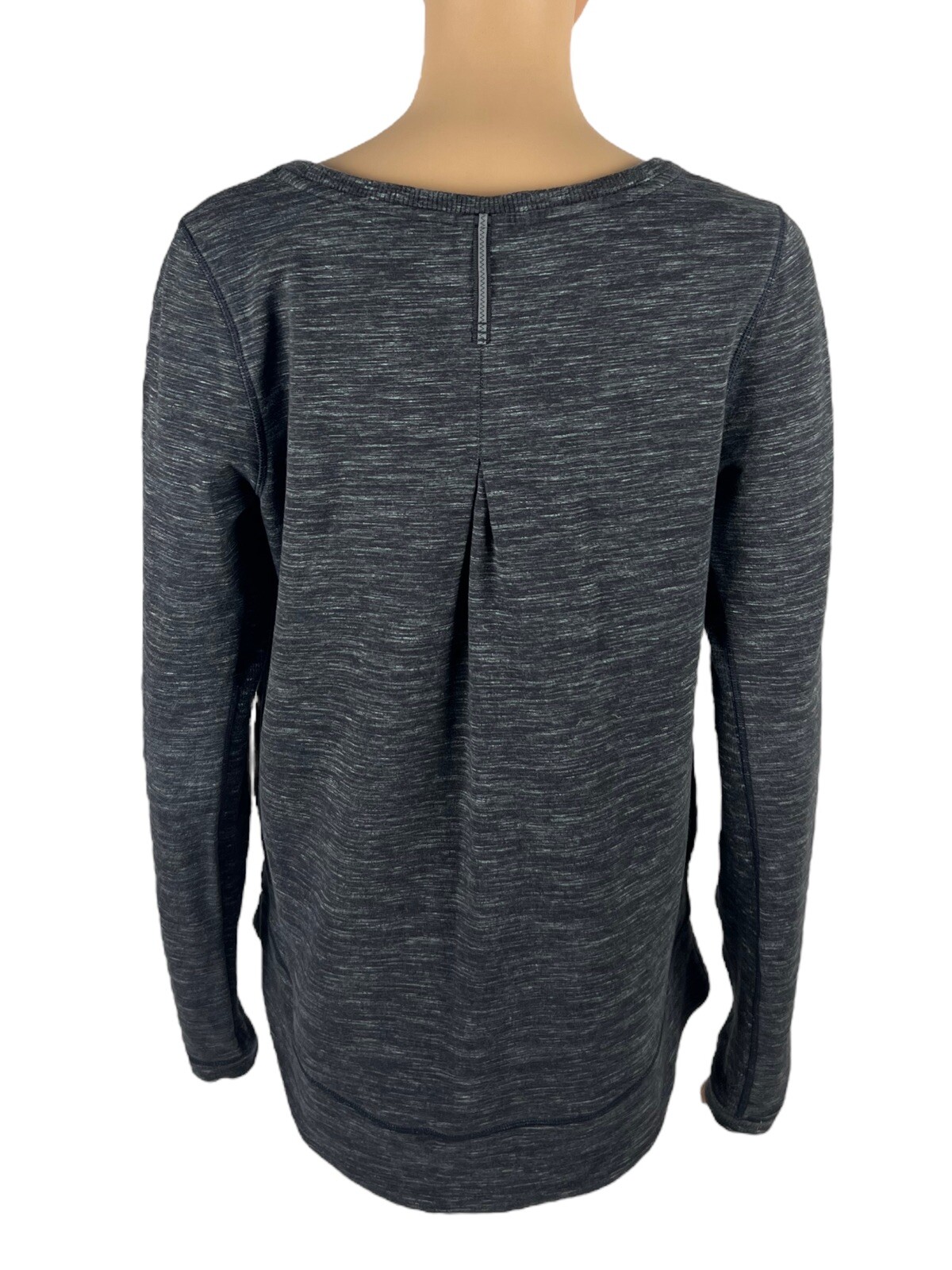 Lululemon Womens 8 Exhalation Pullover Sweatshirt Top Heathered Gray Green EUC