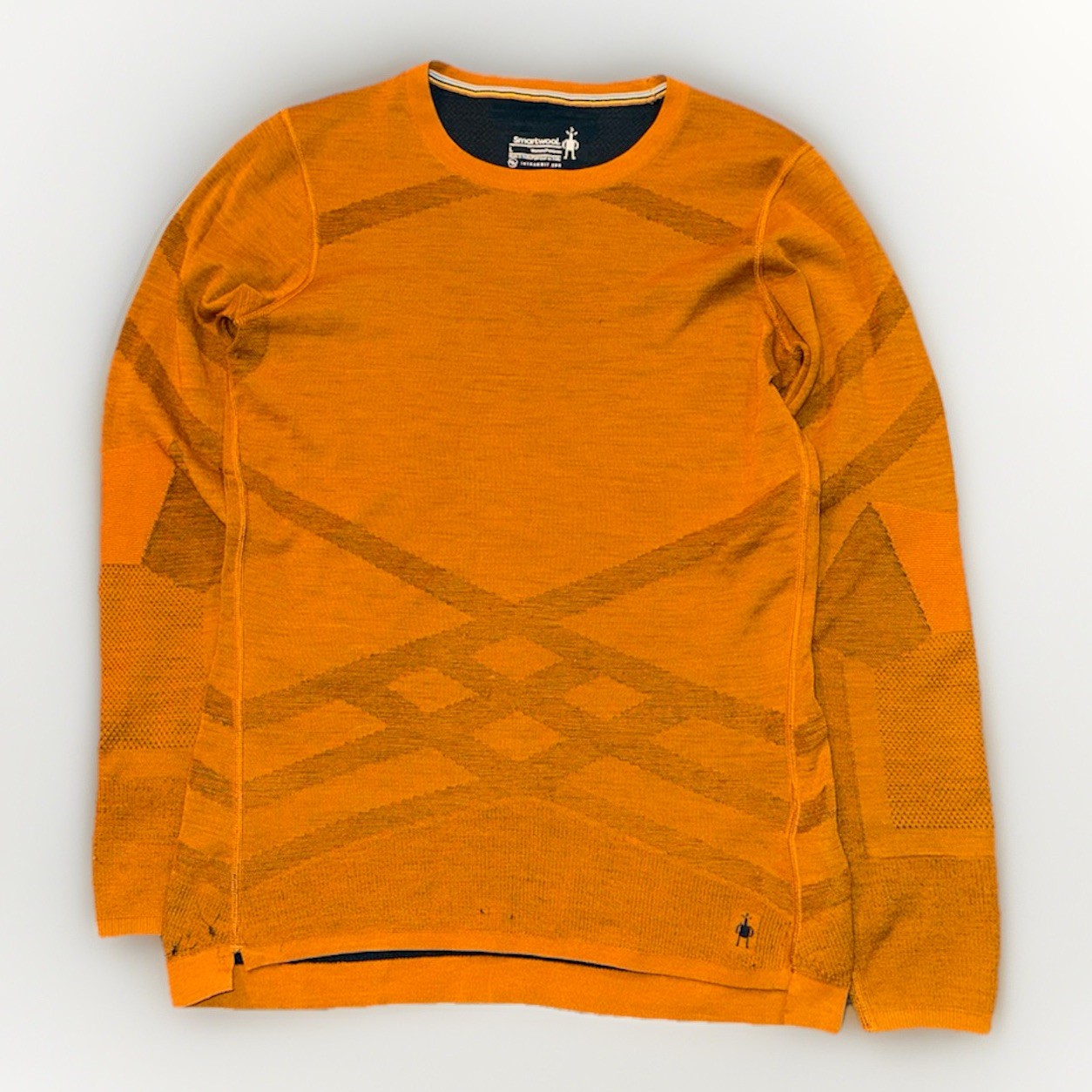 Smartwool Intraknit 200 Shirt Womens L Yellow Blend Wool Base Layer