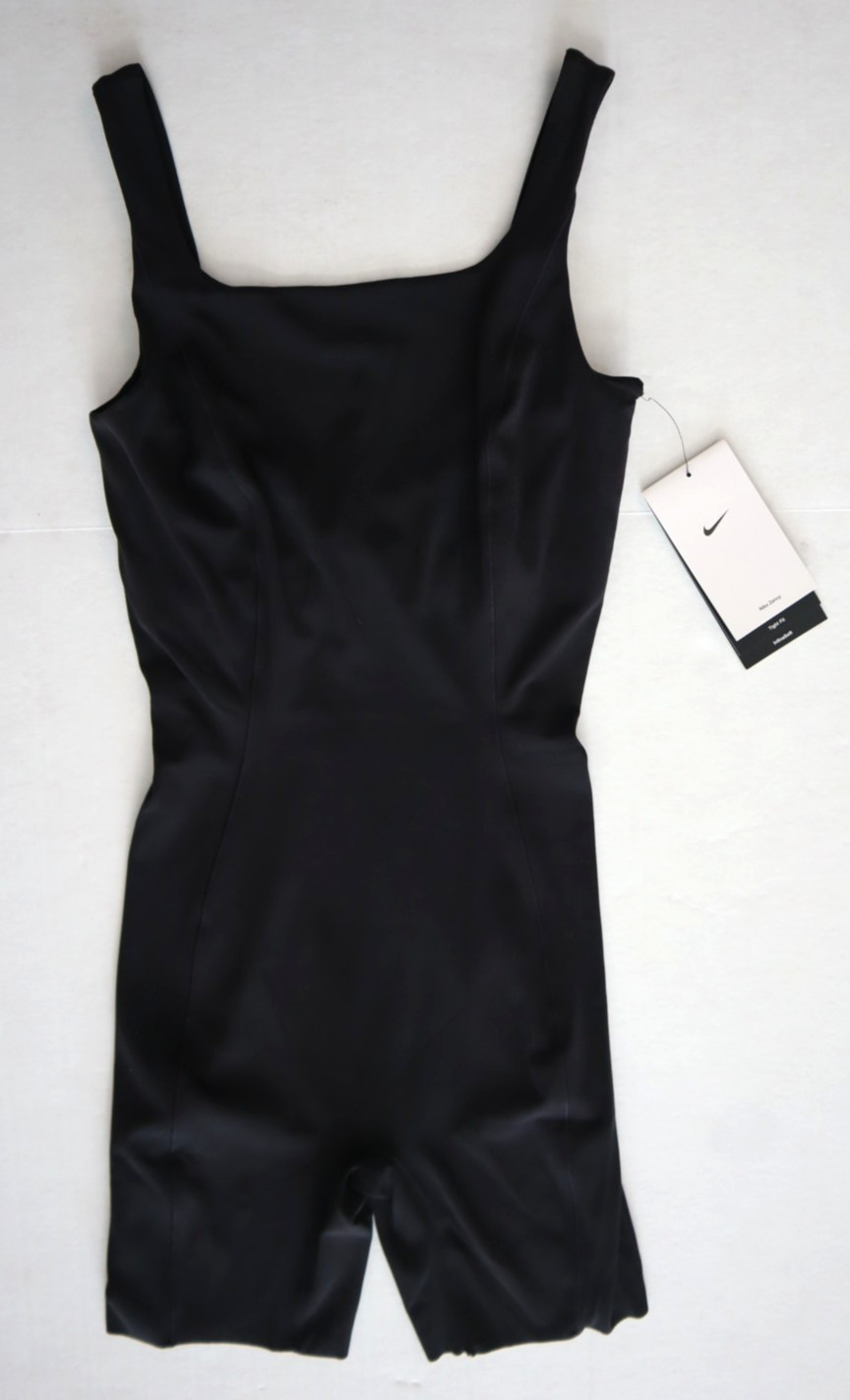 Nike FN3031-010 Women’s Sz XS Black Zenvy Dri-FIT Short Bodysuit $110