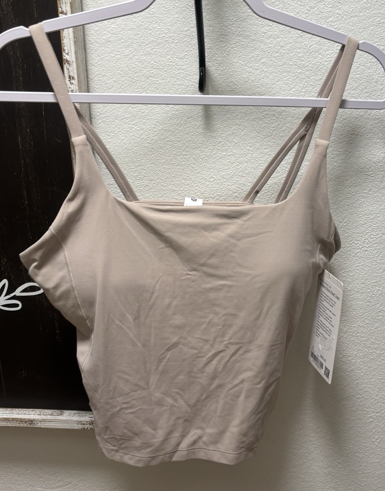 NWT Size 12 Lululemon Strappy Nulu Shelf Tank BDAY Barely Beige $68