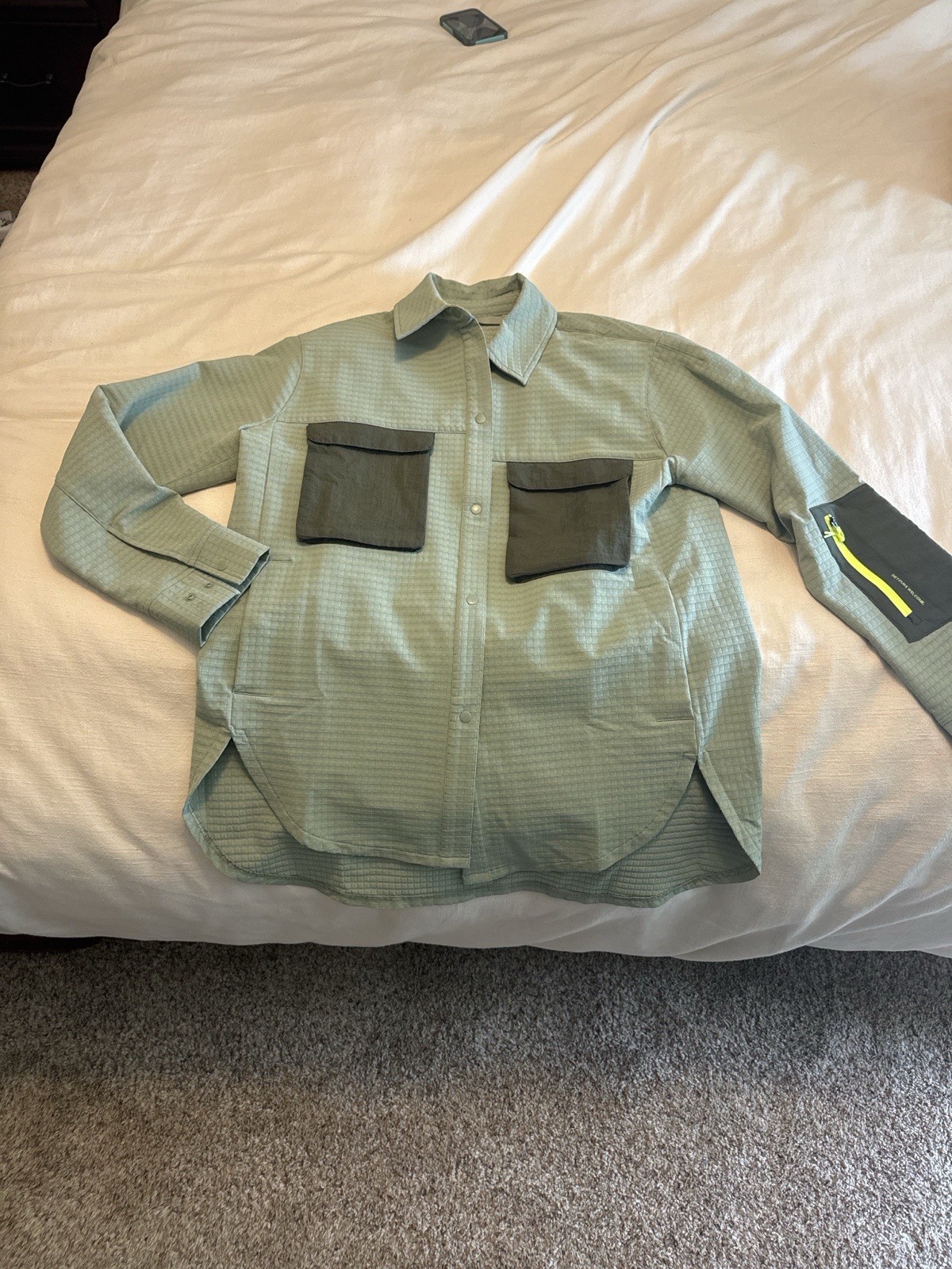 Lululemon Grid Fleece Hiking Overshirt Size N/A Laurel Green Medium Olive 54651