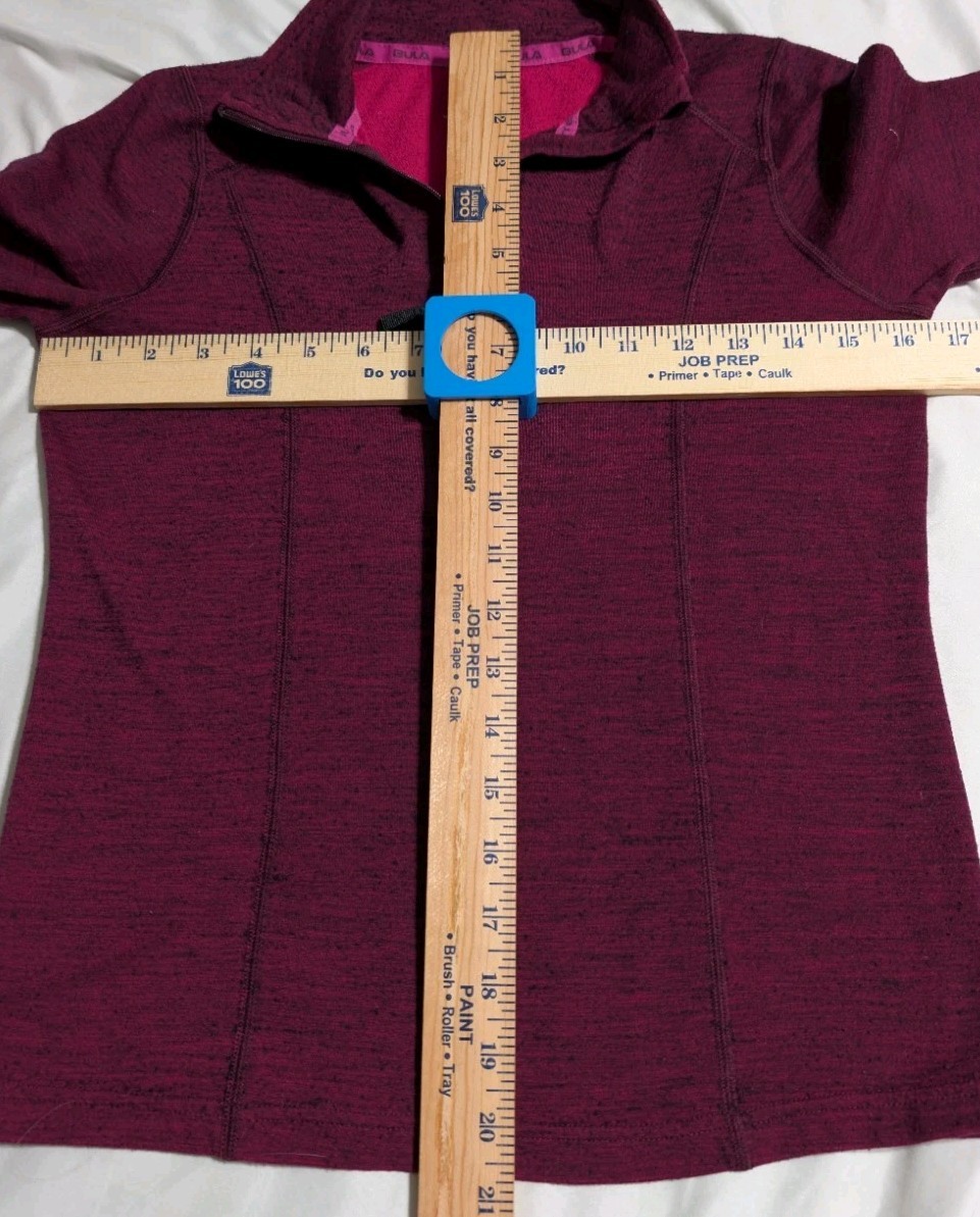 BULA Merino Wool Quarter Zip Base Layer Womens XS Pink Thermal Ski Top