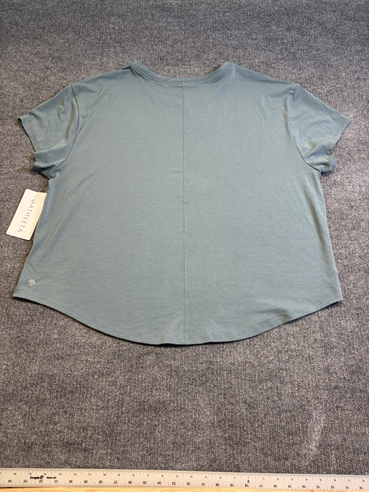 Athleta Move With Ease Tee Womens Plus 1X Green Relaxed Crew Breathable Stretch