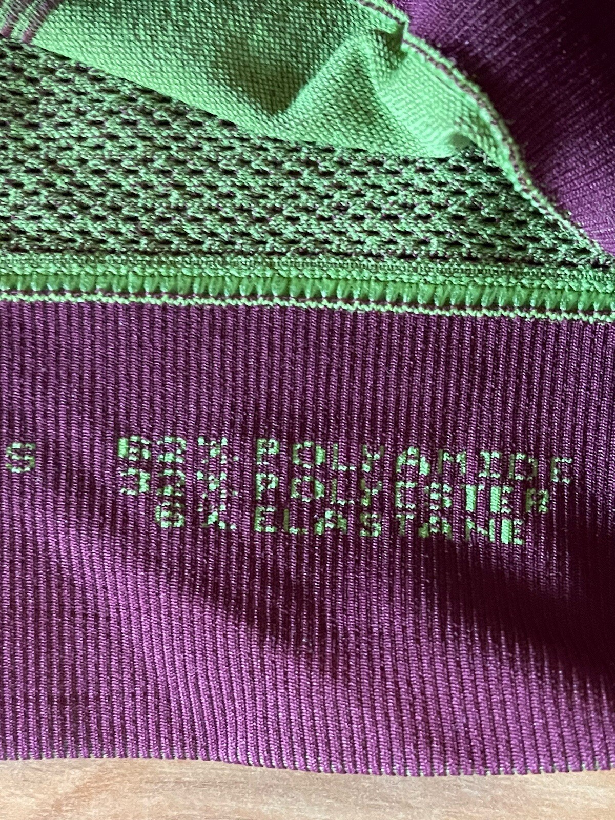 Asos 4505 Athletic Top Compression Purple Green Women’s Size One Sleeve Yoga