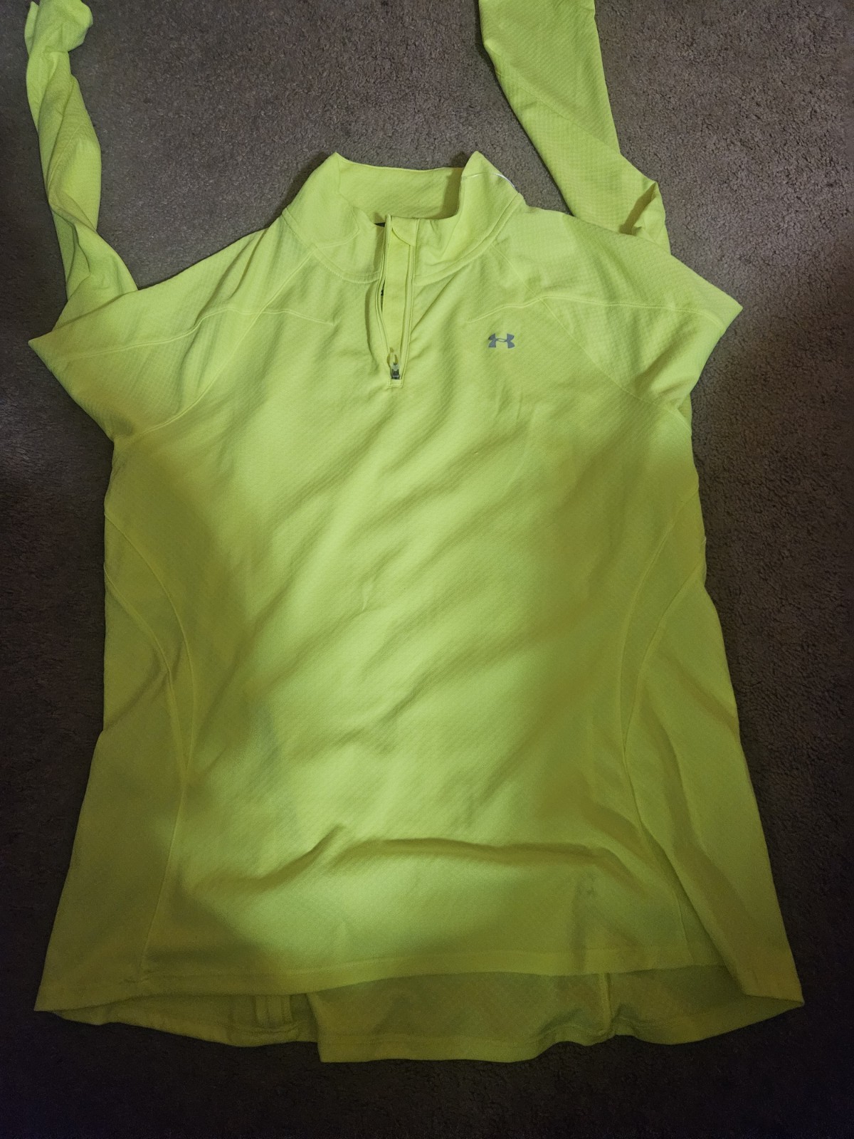 Under Armour Semi Fitted Heat Gear Shirt Xl Back Zipper Pocket