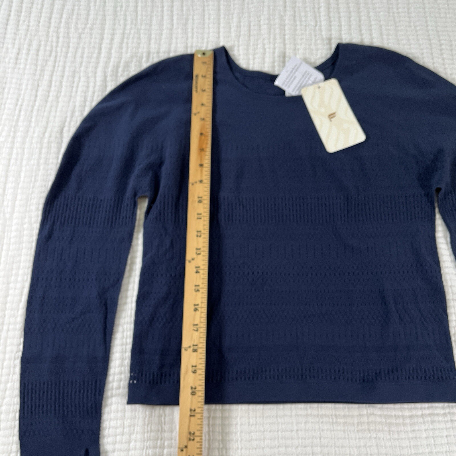 Fabletics Top Womens 2XL 18 20 Blue Briella Macreme Sculptknit Active Gym NEW