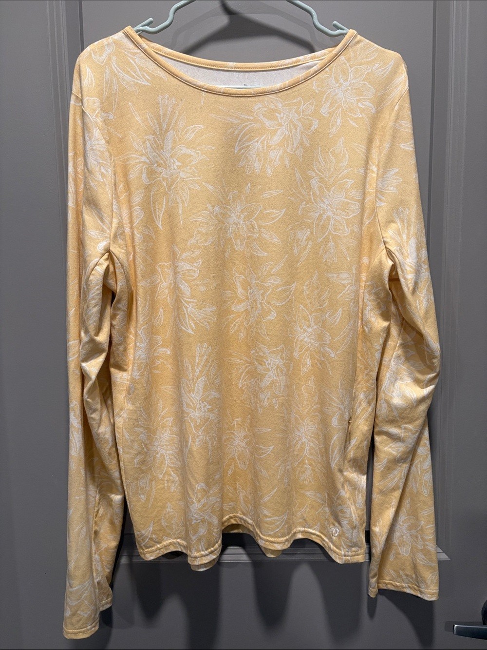 Hang Ten Butter Yellow Floral UPF 50+ Performance Top XXL