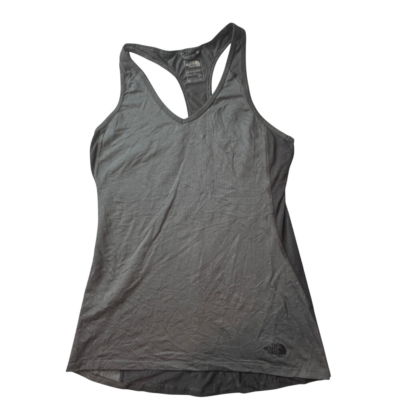 The North Face Tank Top Womens S Gray FlashDry Racerback V-Neck Athletic Hiking