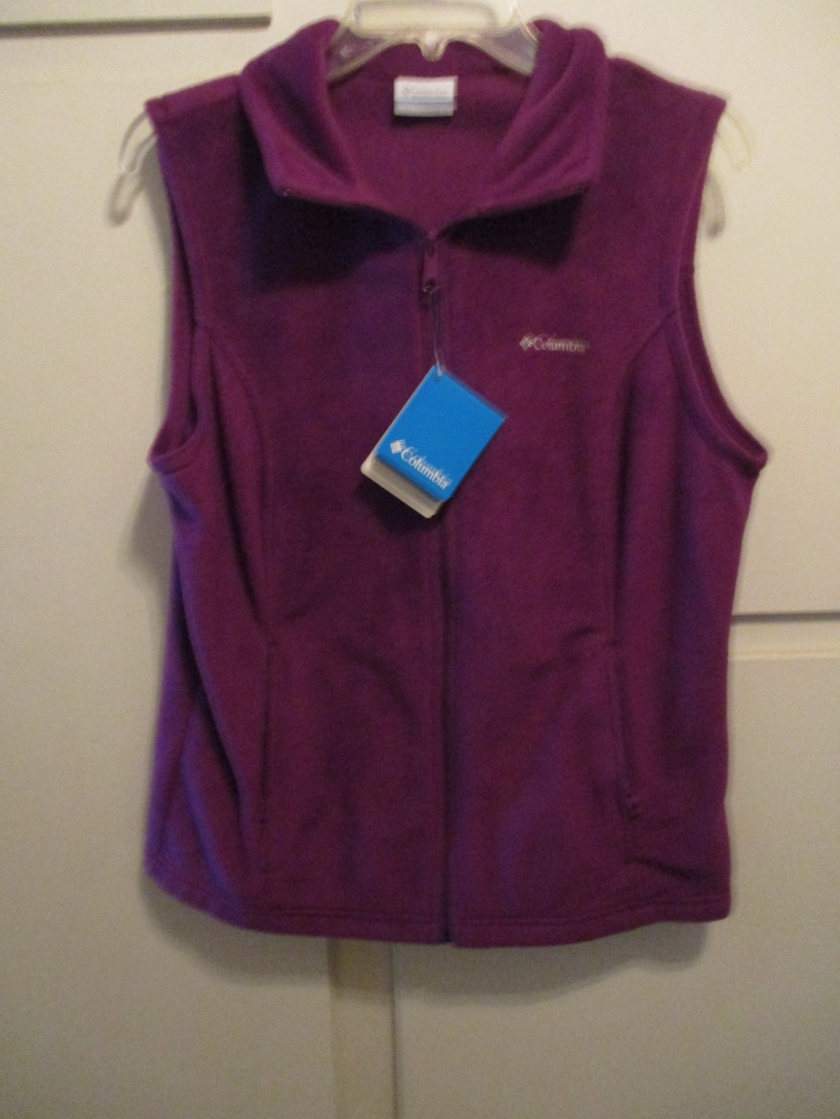 Columbia Benton Springs Zip Up Vest Dark Purple Burgundy Womens Large MWTS