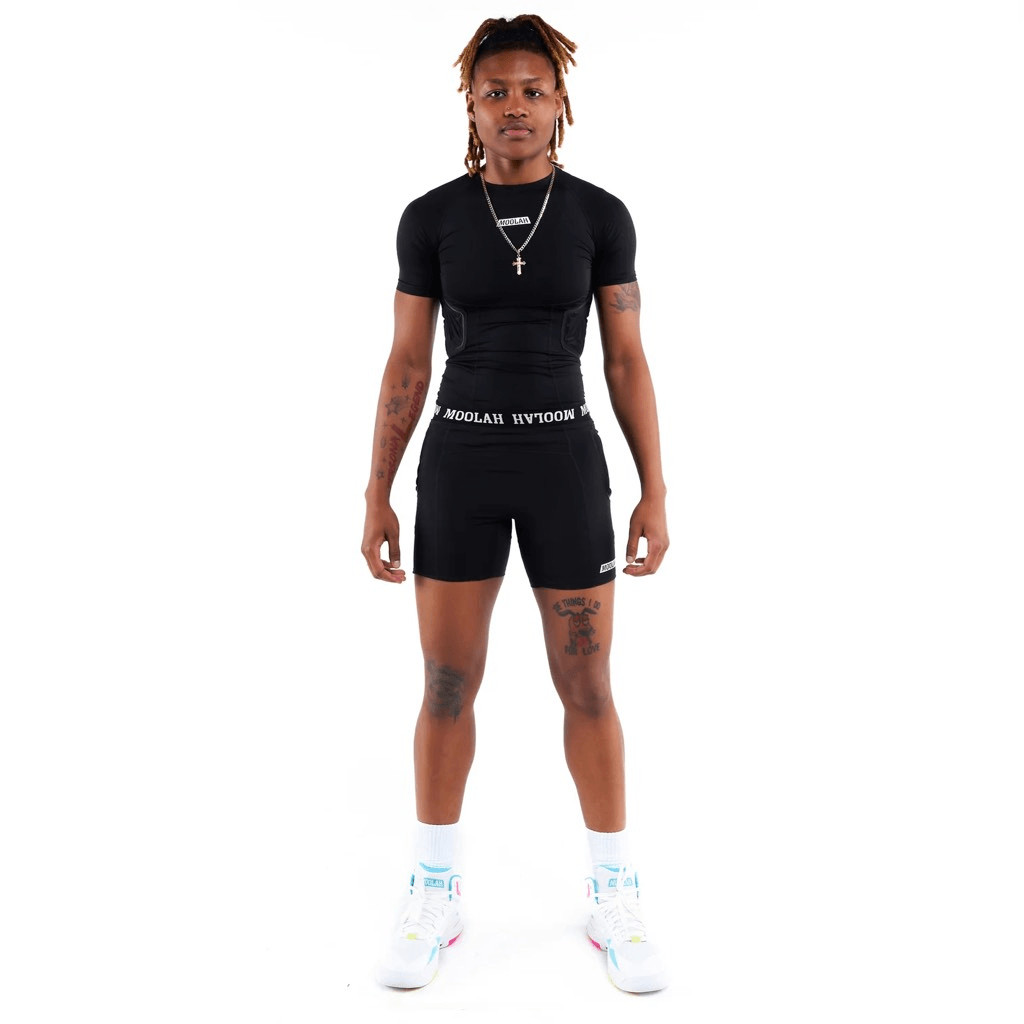 Moolah Kicks Padded Compression Short Sleeve Shirt Blacktop Large