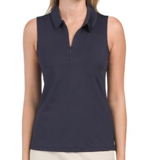 NWT Ladies TOMMY BAHAMA Marine Navy Blue Sleeveless Golf Shirt Polo – M L XL