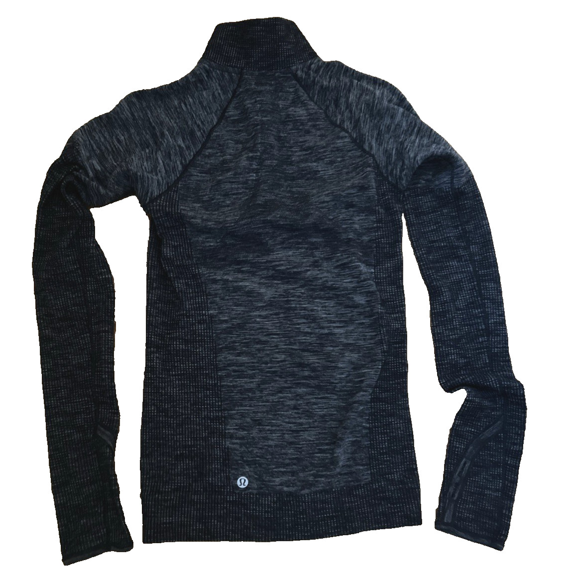 Lululemon Womens Swiftly Wool 1/2 Zip Stretch Pullover Top Black Gray Size Small
