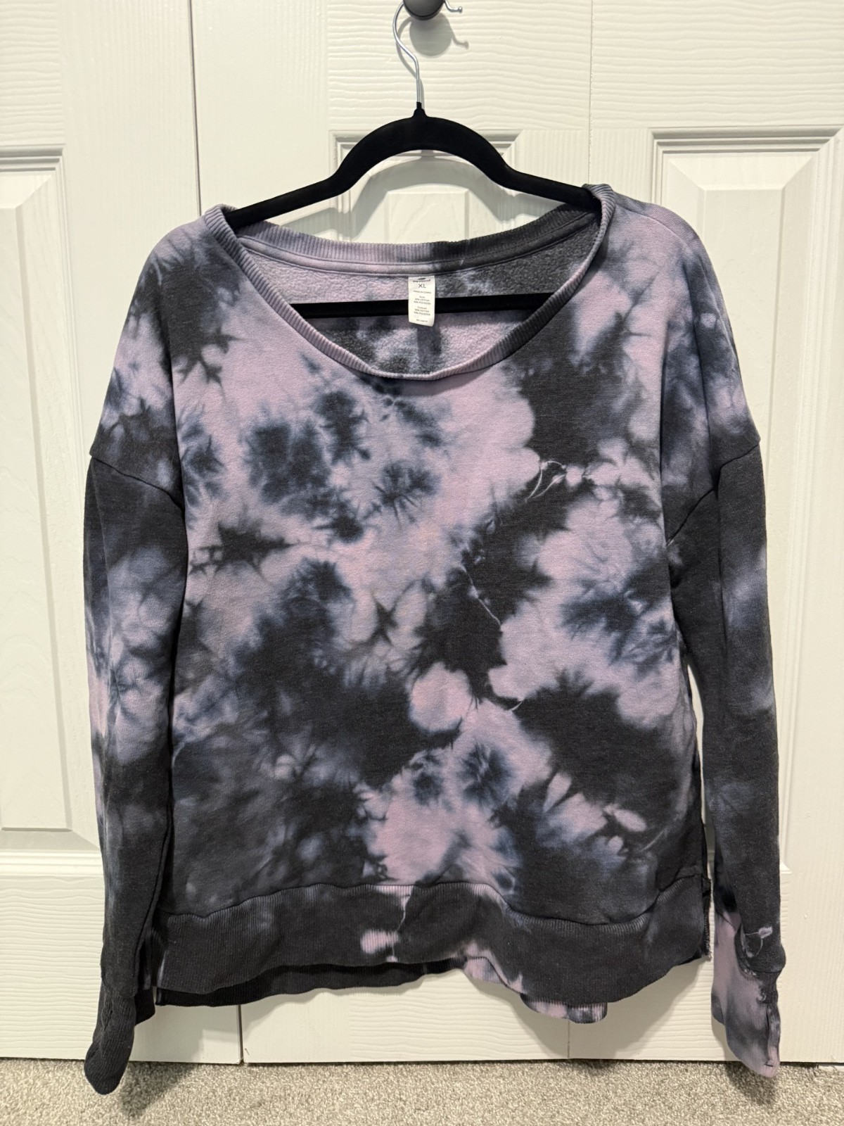90 Degree by Reflex Women’s XL Tie Dye Purple Gray Pullover Sweatshirt