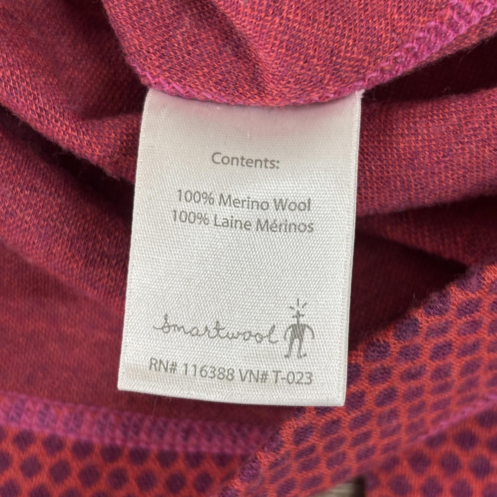 Smartwool Intraknit Base Layer Shirt Women’s Medium Red 100% Merino Wool Thermal