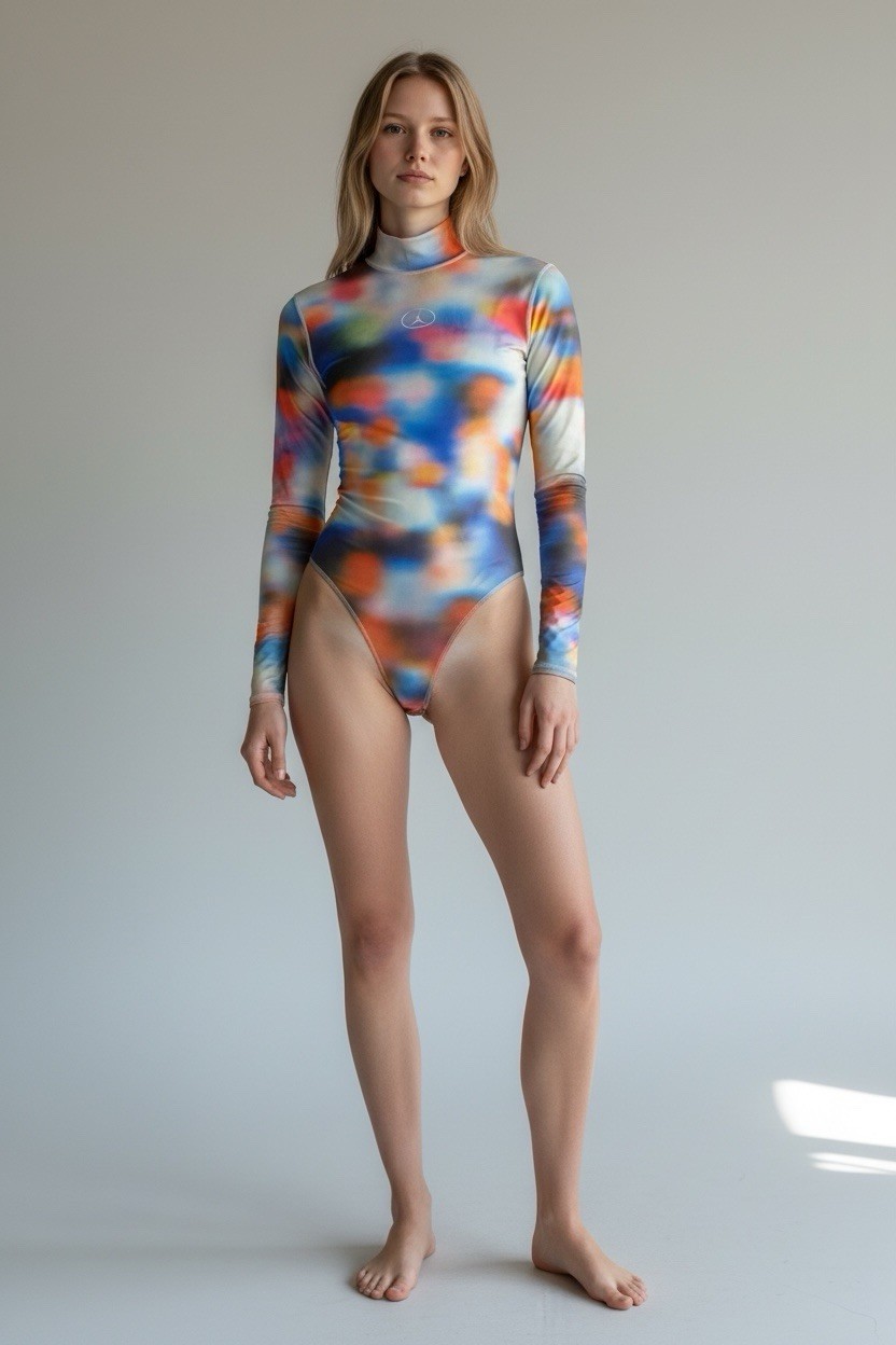 NWT Jordan Flight Mountainside Women’s Printed Long-Sleeve Bodysuit HV3334-043 L