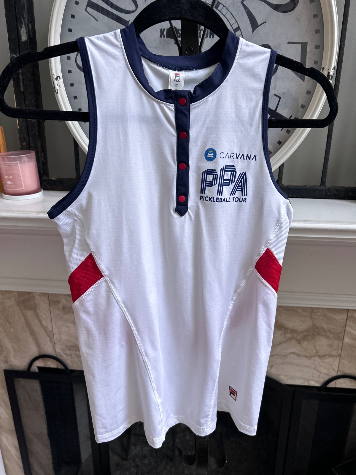 FILA Heritage Essentials Full Coverage PPA Pickleball Tour Tank Top – White – XS