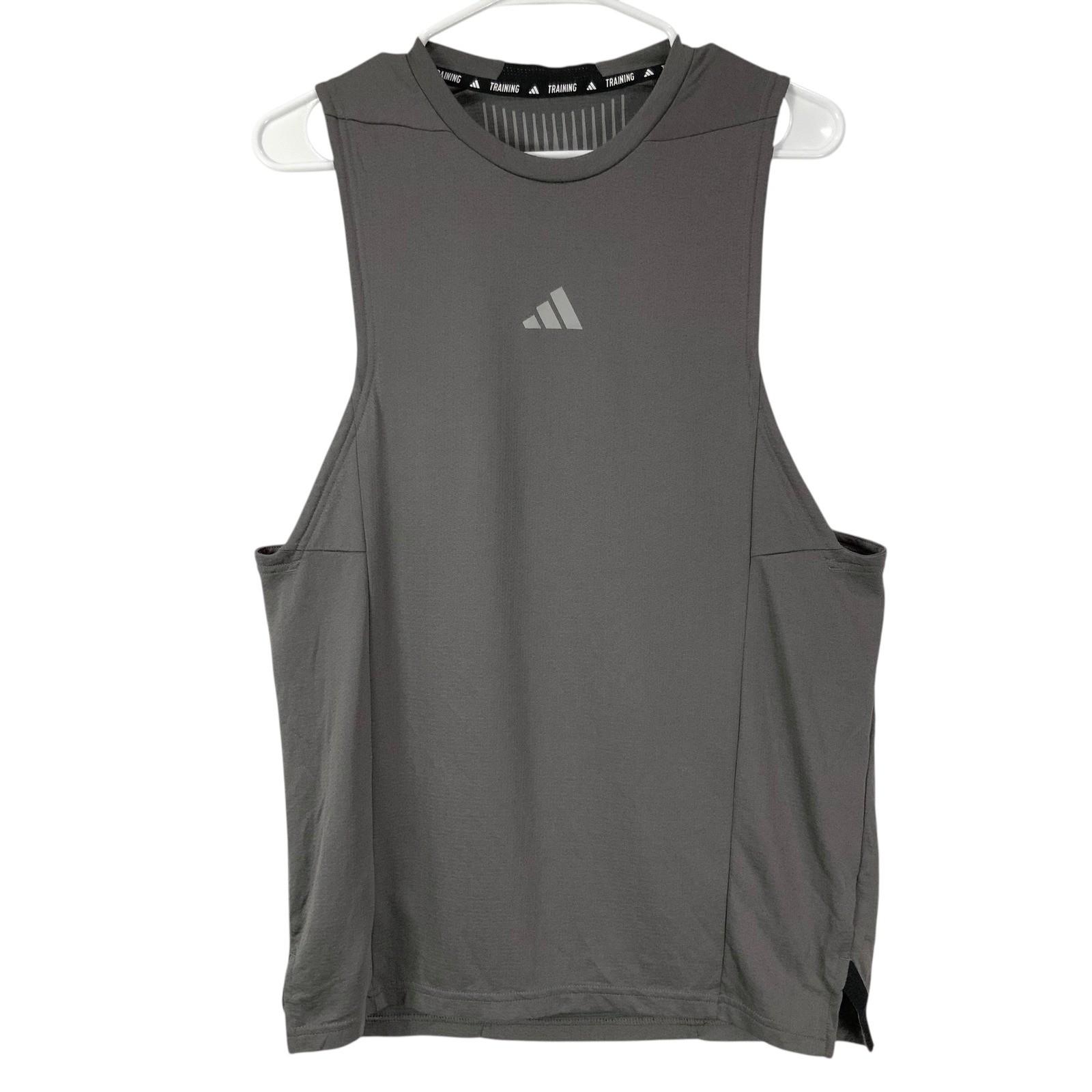 Adidas HEAT RDY Training Slim Fit Tank Top Gray Sleeveless Athletic Size Medium