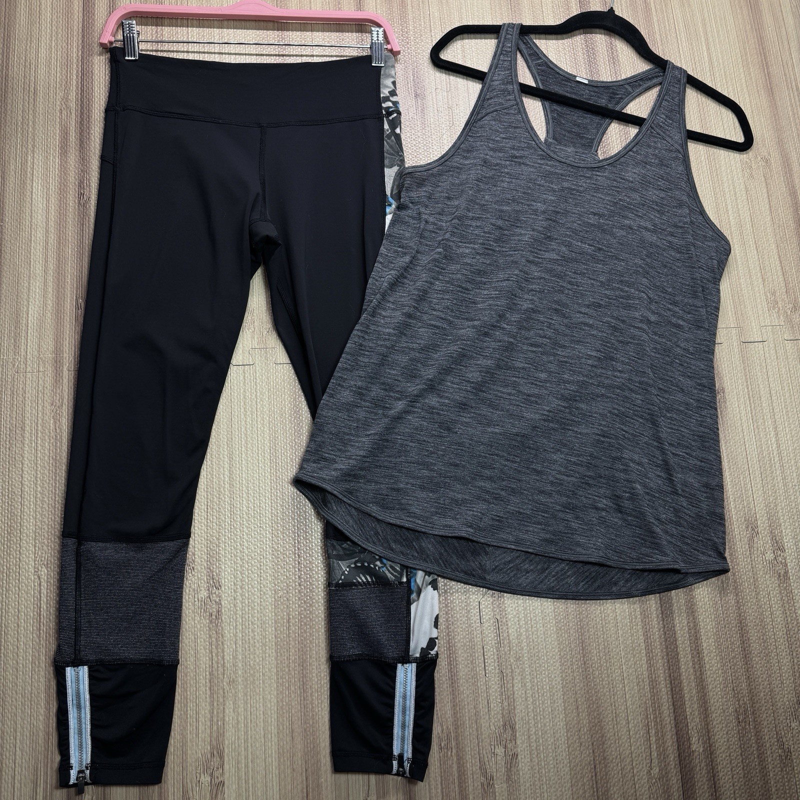 Lululemon Essential Tank Pleated & Leggings Set Womens Size 6 2 Piece Lot