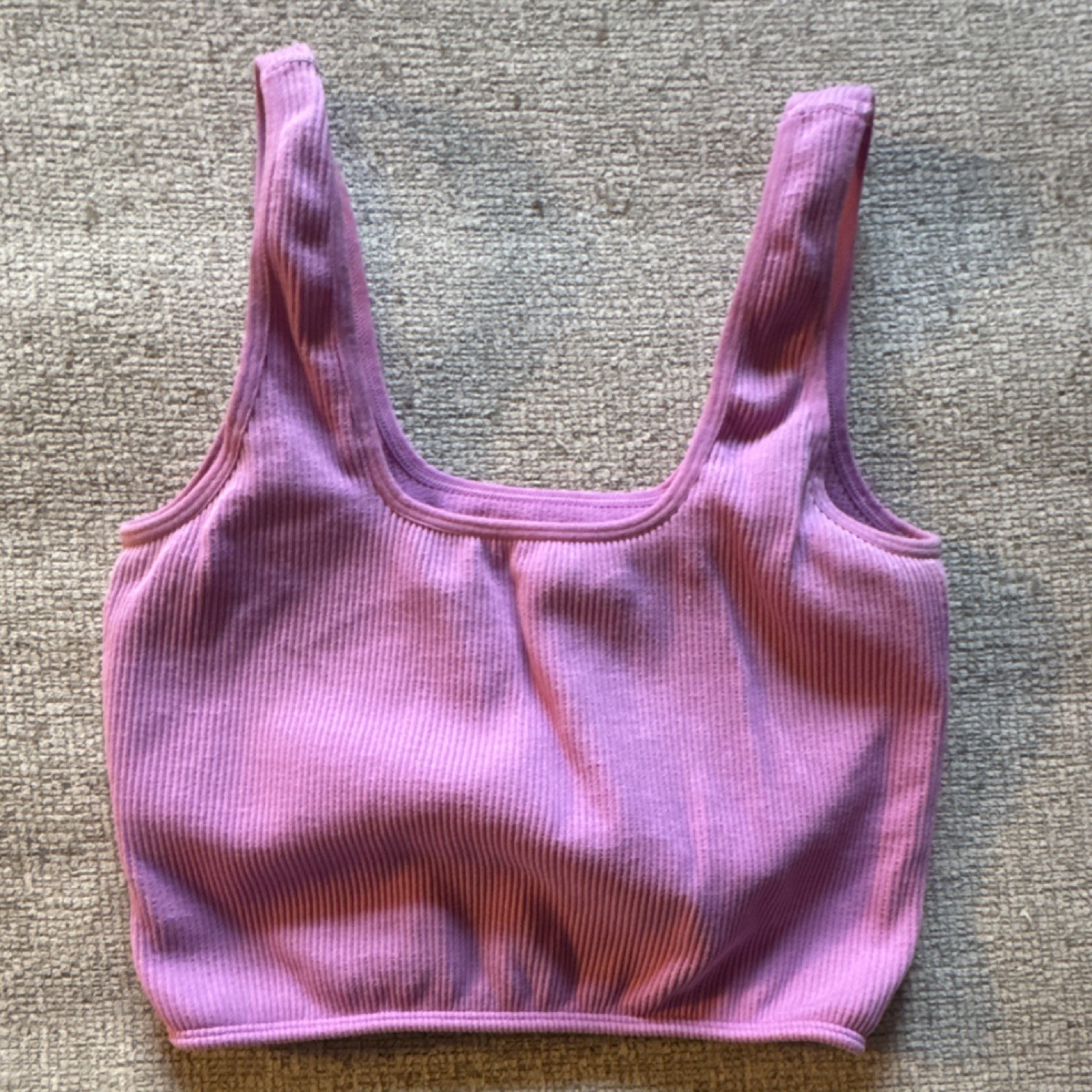 Forever 21 Purple Ribbed Stretch Tank Top Scoop Neck Athletic Medium Women