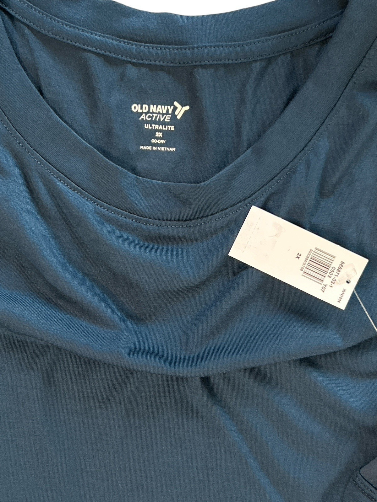 NWT Old Navy Active Ultralite Side Vented Cropped Racerback Tank Top, Blue, 2X