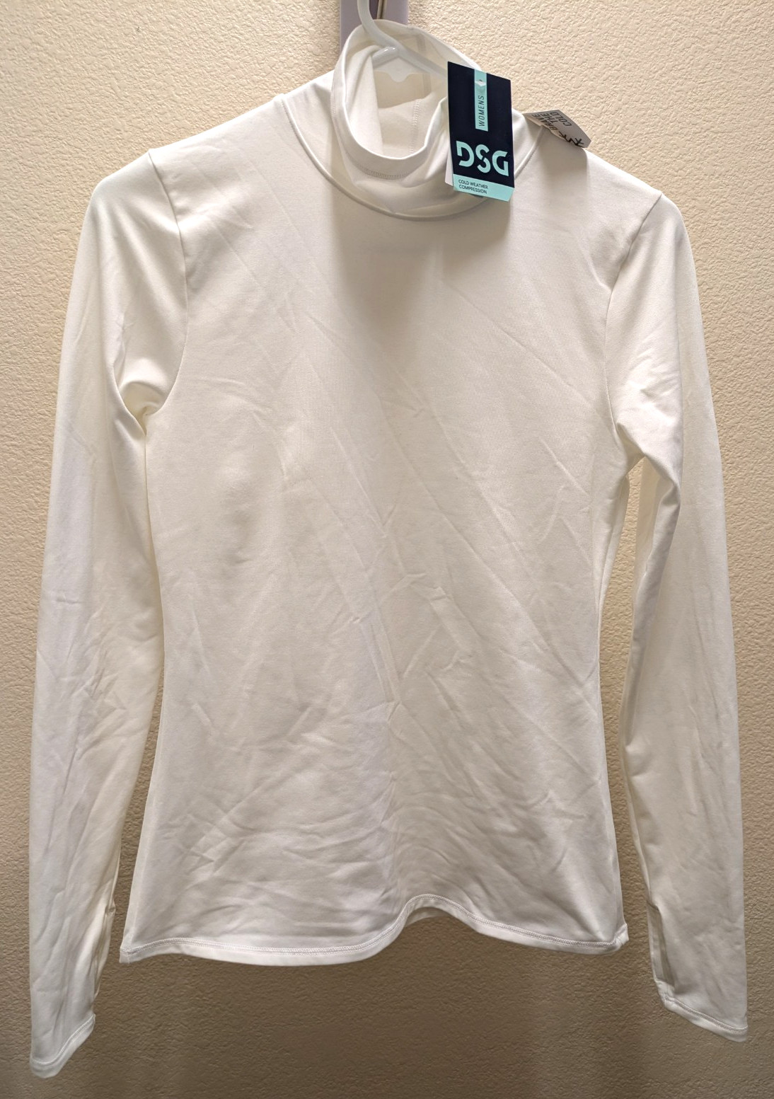 DSG Cold Weather Compression Turtle Neck LS Shirt Women Small Pure White NEW