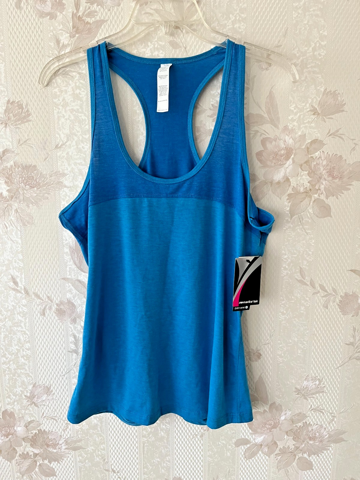 NWT Marika tek Dry-Wik Performance Wear Racerback Blue Tank Top Women’s Size M