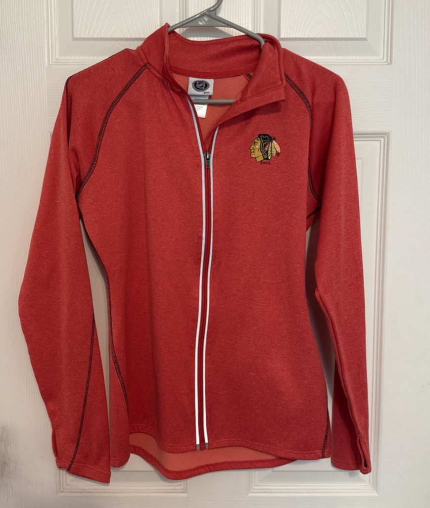 Chicago Blackhawks NHL Full Zip Jacket Women’s M Red Thumb Holes Athletic