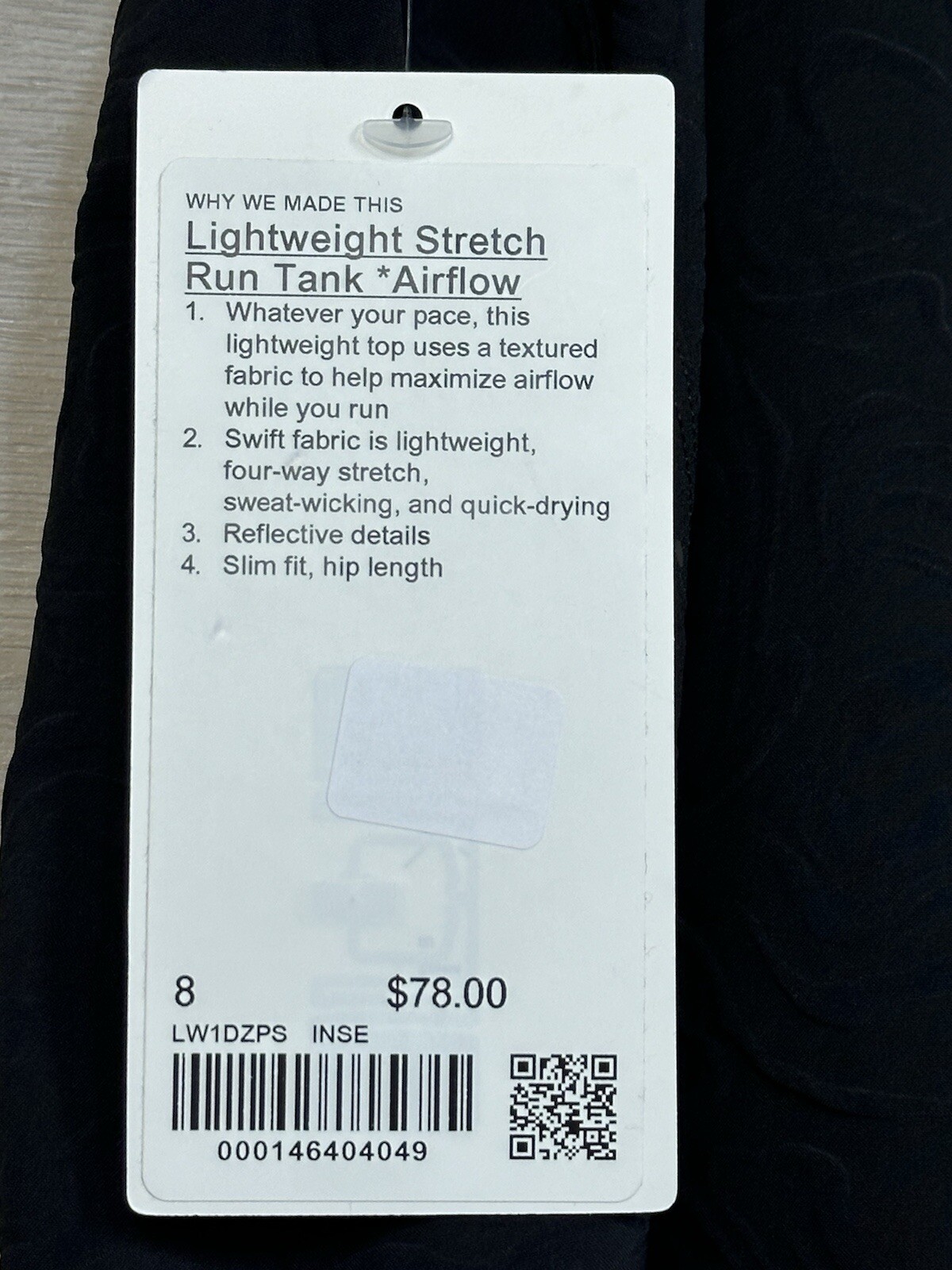 Lululemon Lightweight Stretch Run Tank Airflow Textured Fabric Size 8 INSE 04049