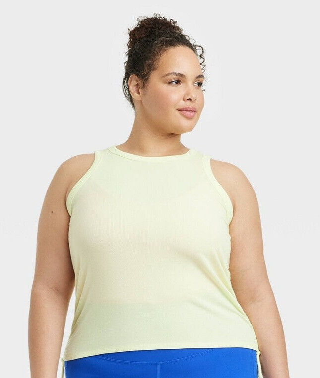 All in Motion Women’s Adjustable Side Cinch Tank Top Light Yellow XXL NWT