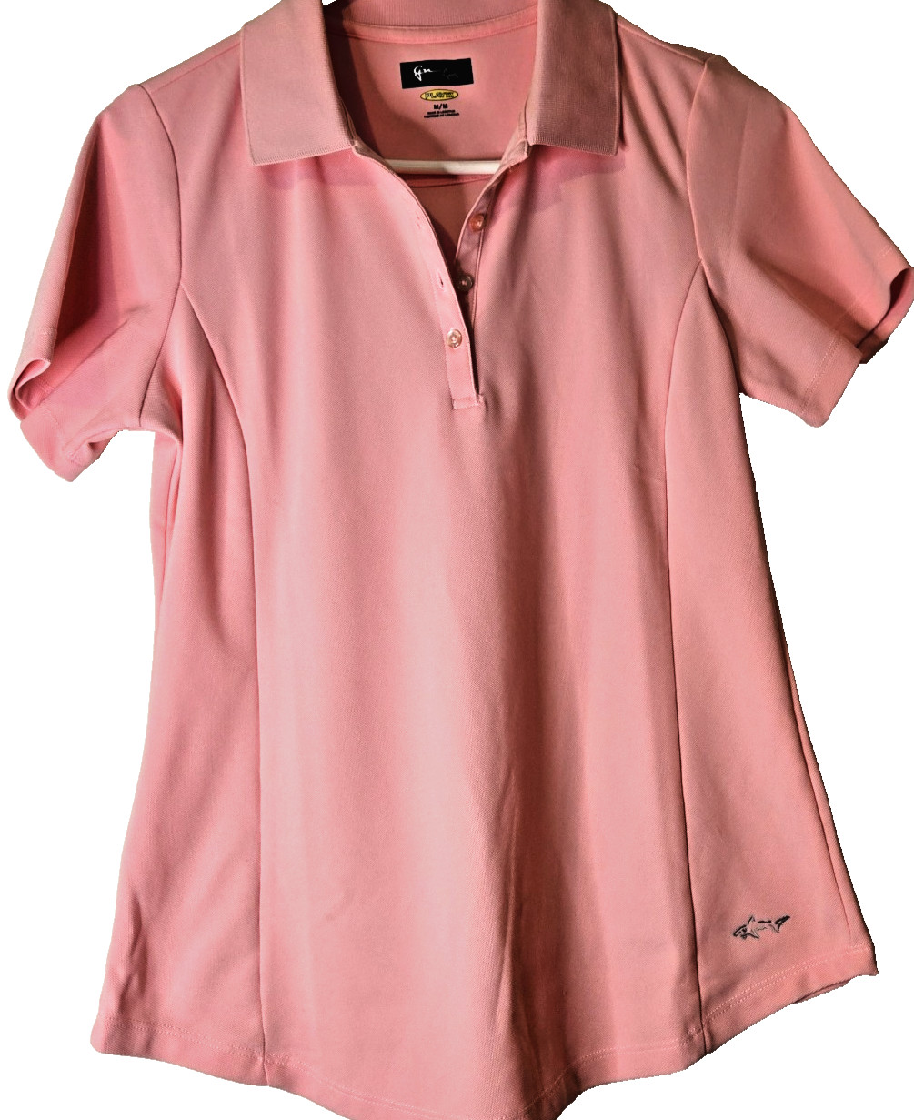 Greg Norman Play Dry SS Polo Shirt Women’s Medium Salmon Color Golf Athleisure