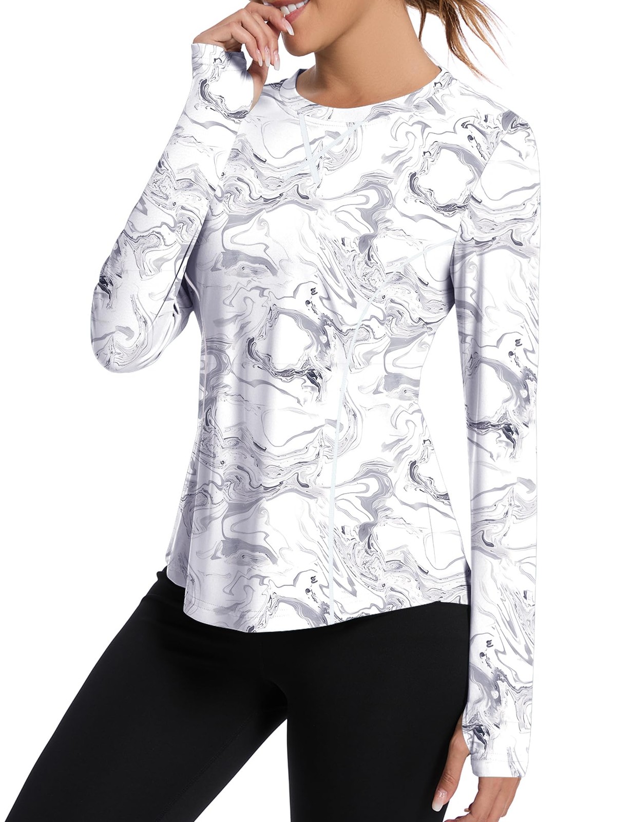 Athletic Long Sleeve Tops for Women UPF 50+ Sun Protection Workout Shirts Moi…