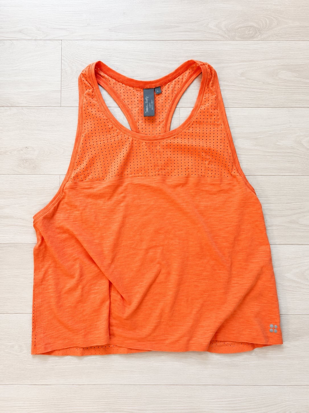 Sweaty Betty Women’s Breeze Racerback Mesh Tank Top Orange Large