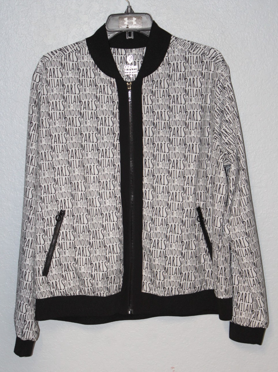 GG Blue Luxe Sport Women’s Size XL Golf Bomber Full Zip Jacket Paris New York