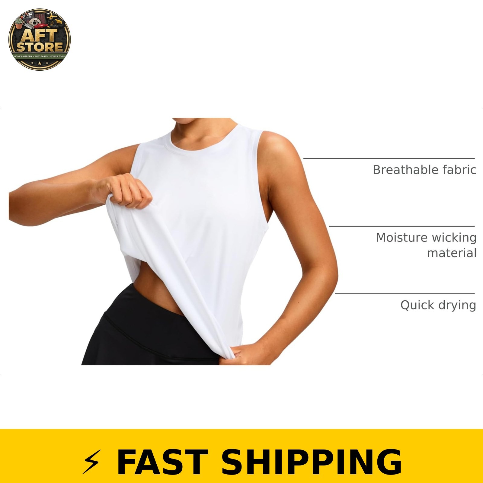 G Gradual Women’s Racerback Tank Tops – White, Size M