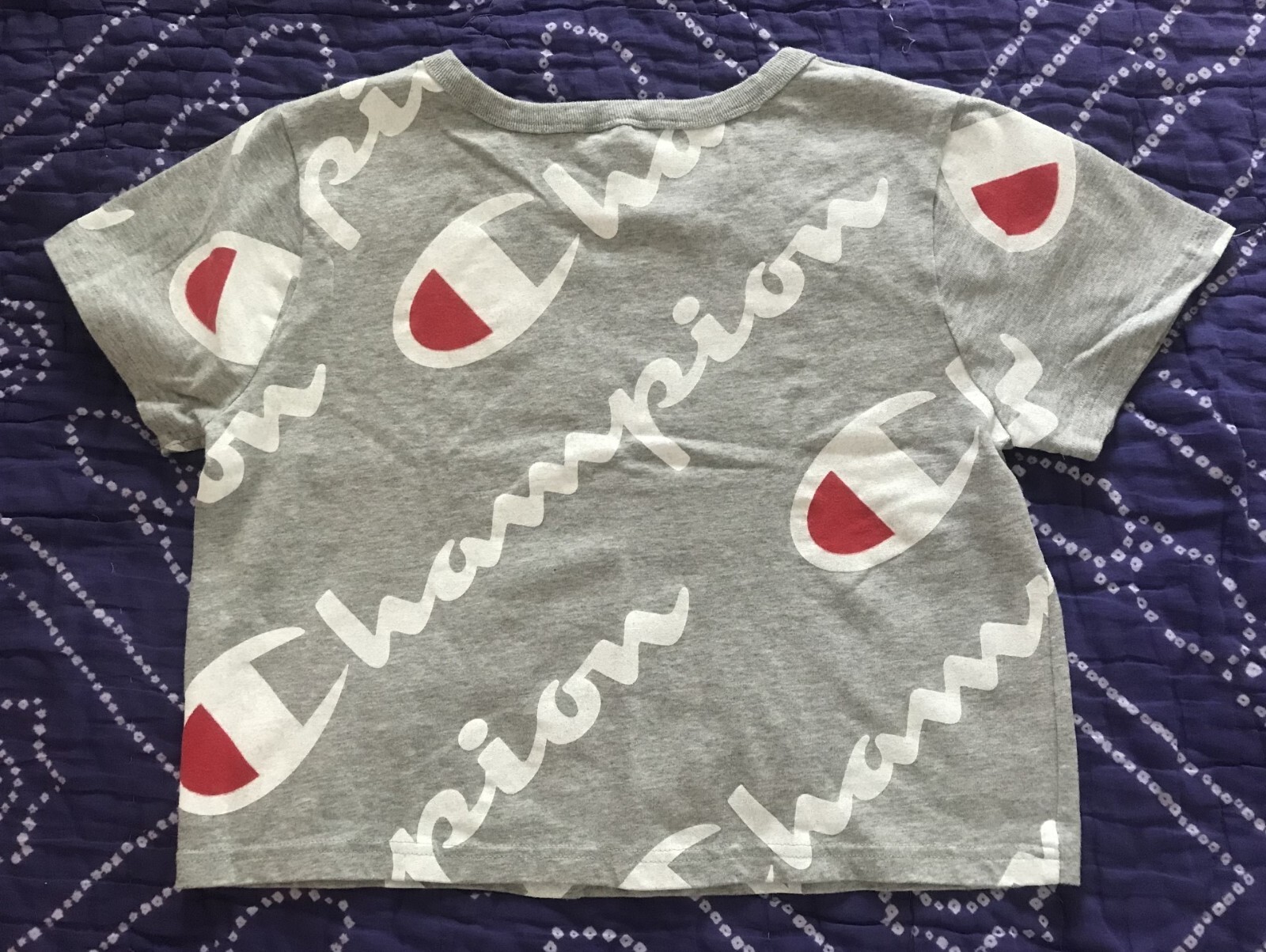 Champion Heritage authentic All-Over Logo Explode Script Oxford Grey size M RARE