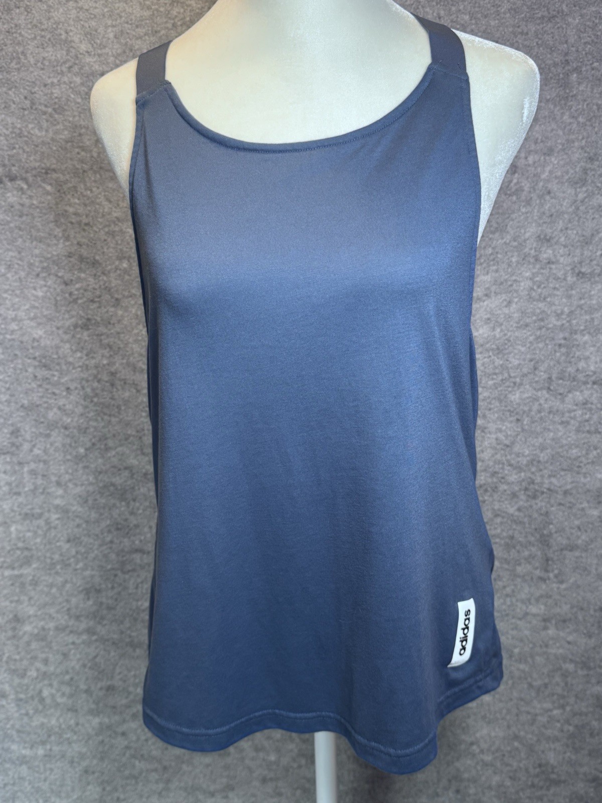 adidas CLIMALITE Women’s Size L Brilliant Basics Sleeveless Tank Top Slate Blue