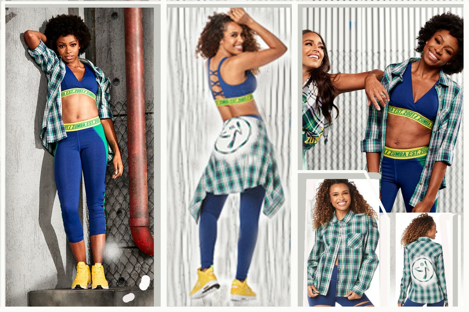 Zumba Button Down Up Flannel Plaid Shirt – Orlando Convention EliteZWear – S M L