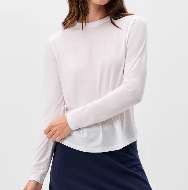 NWOT Women’s Johnnie-O Course Performance Long Sleeve T-Shirt – White – XL
