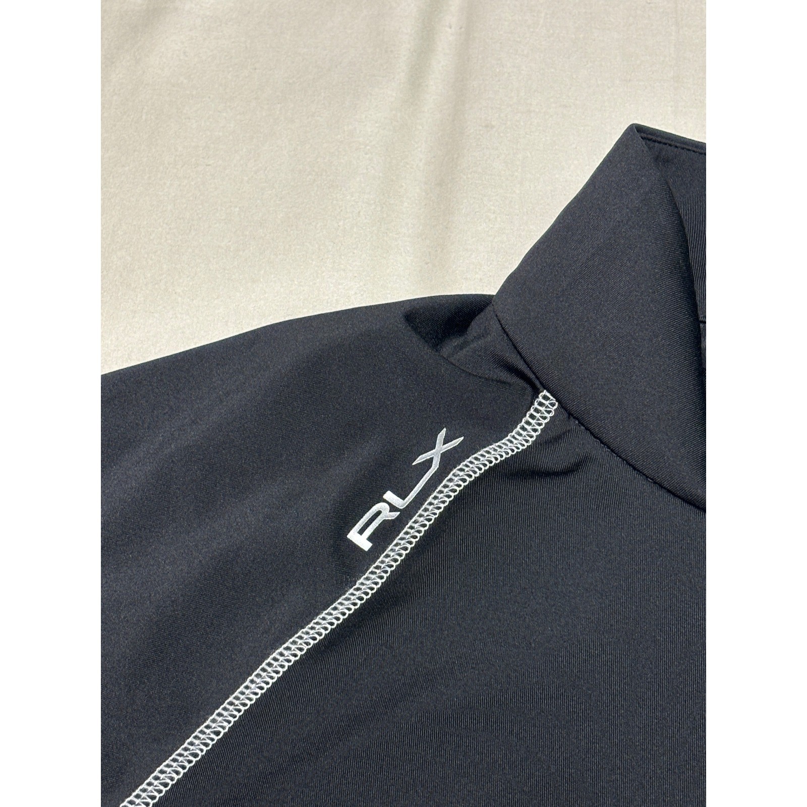 RLX Ralph Lauren Pebble Beach Golf Pullover Womens XL Black Quarter Zip Athletic
