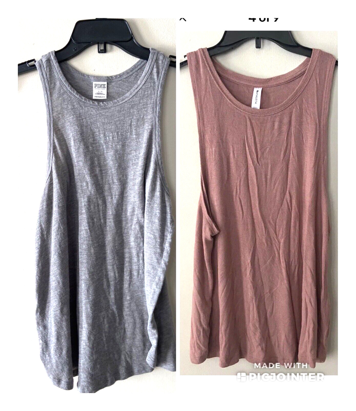 ATHLETA sz M MAUVE WELL RESTED SLEEP TANK TOP & VICTORIA SECRET PINK Sporty LOT
