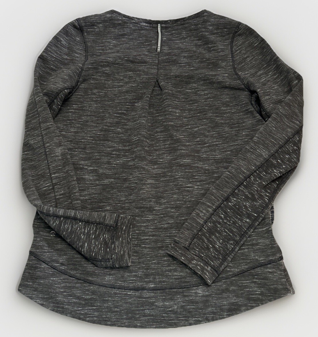 Lululemon Exhalation Pullover II Heathered Marled Black Size 8 Sweatshirt