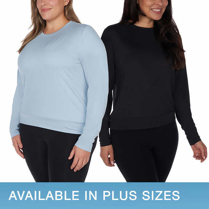 Lukka Lux Ladies Long Sleeve Active Top 2 Pack Relaxed Fit A12
