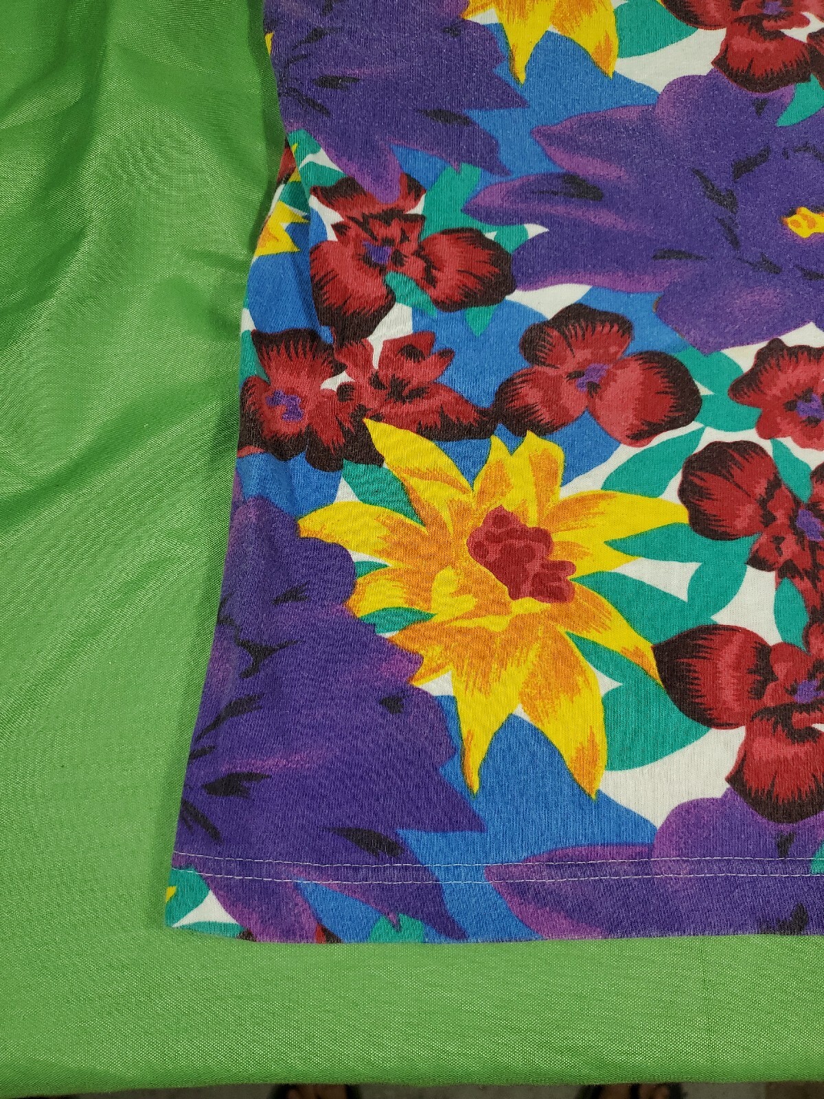Retro Floral 80s 90s Nordstrom Active Sports Top Women’s Small Vintage Island