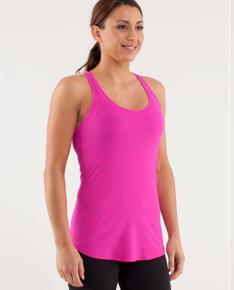Lululemon Cool Racerback *Striped Rib. Color – Paris Pink Style W1940S Size 4