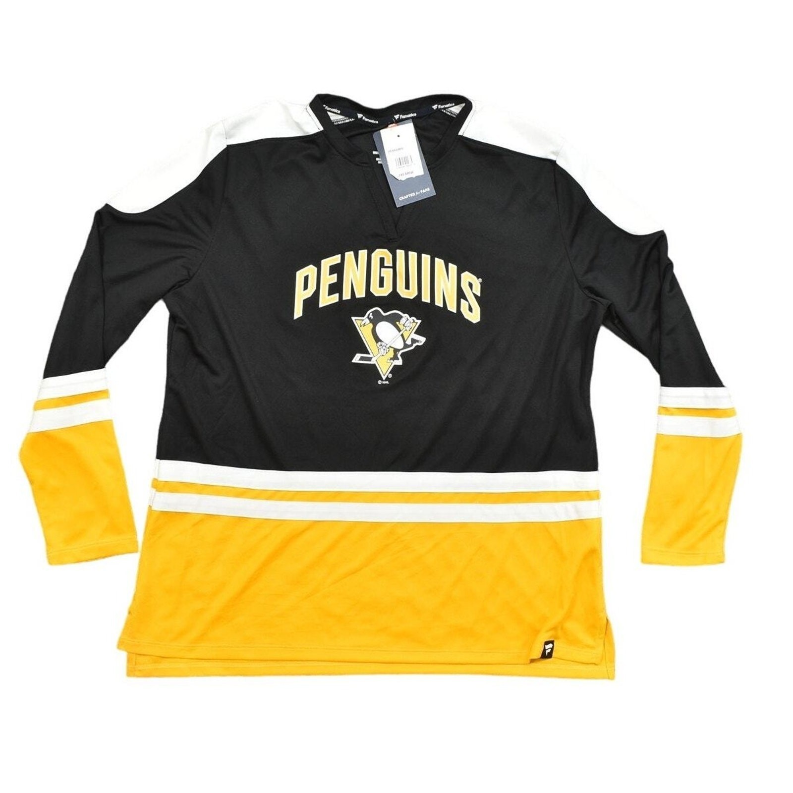 NFL Fanatics Black Polyester Activewear Top Women 2XL NHL Penguins Hockey