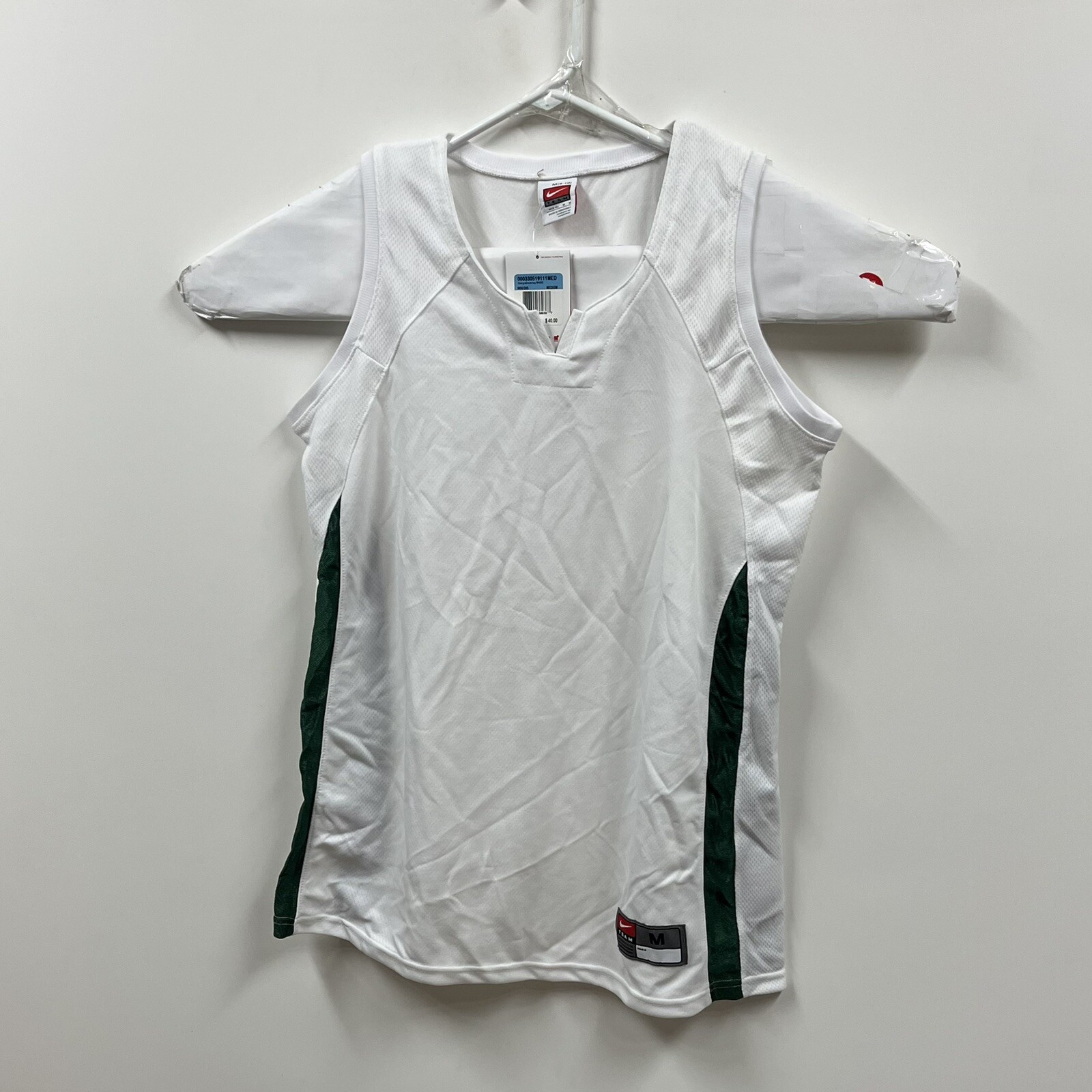 Womens Nike Jersey Medium White Dark Green Blank Ladies Basketball