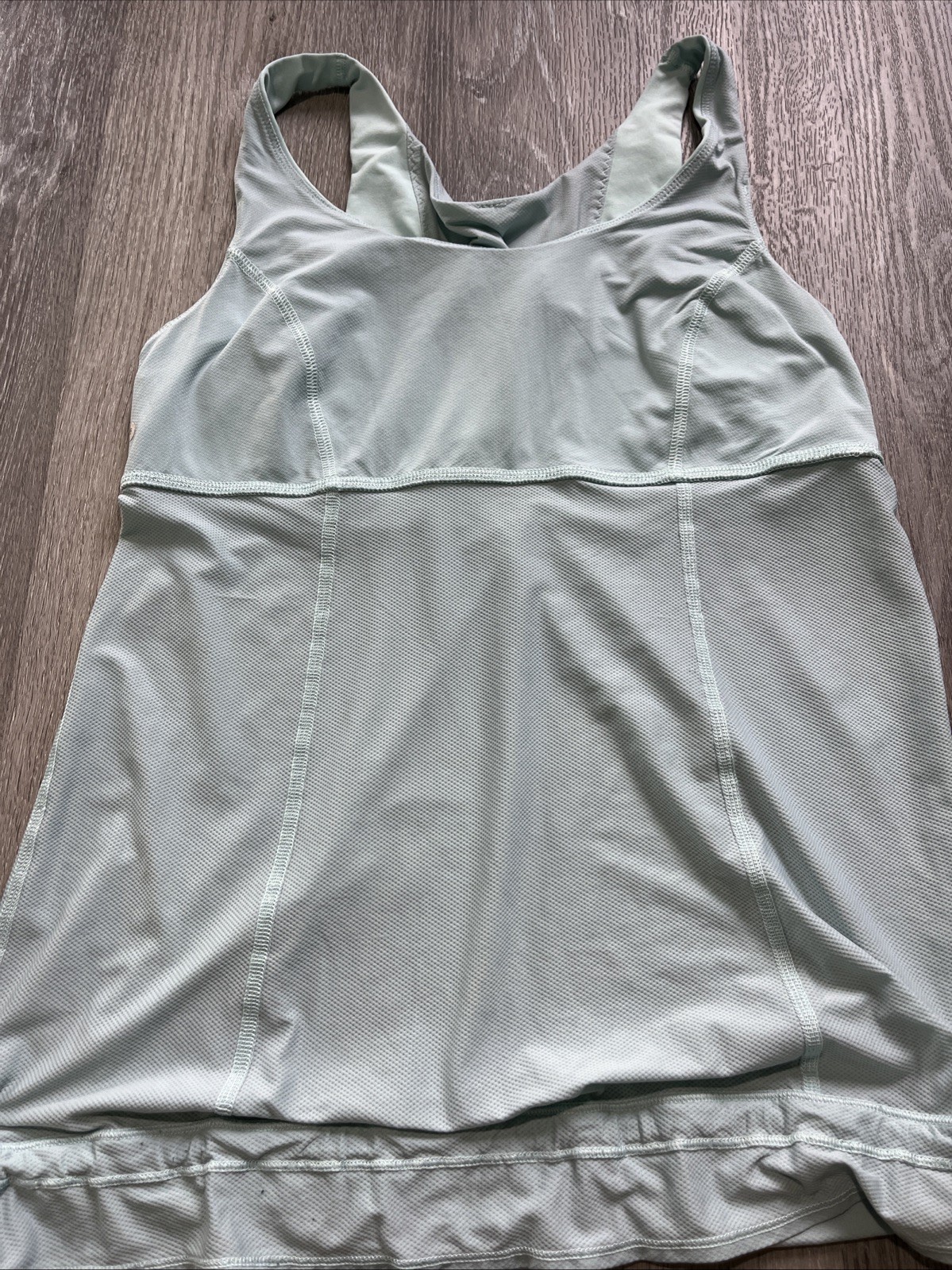 Lululemon Back Pleat Drawstring Muscle Tank Top PALE TURQUOISE BLUE 8 MEDIUM