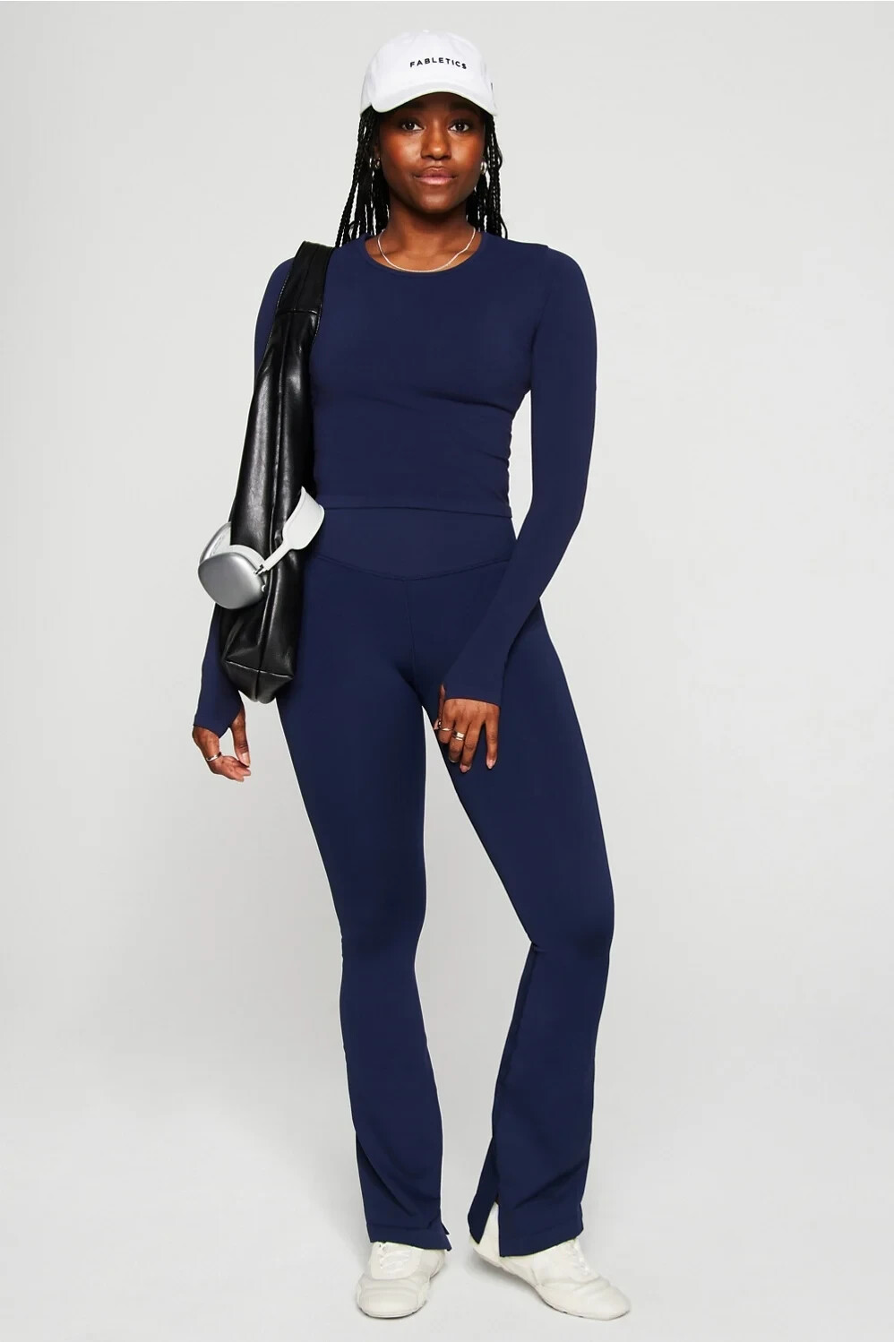 Fabletics Sleek Seamless Long-Sleeve Top, Deep Navy, Size XS Shirt, NWT $65