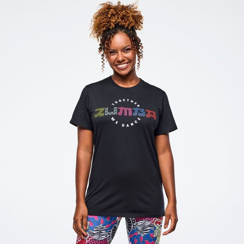 Zumba Eastern Flavor Unisex Crew Neck Tee ~ Bold Black ~XS/S M/L XL/XXL ~New!